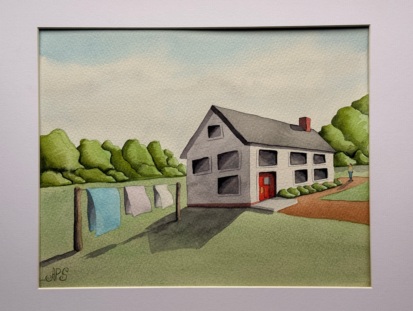 Original Art with planning sketch, “On the Line”