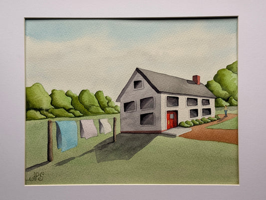 Original Art with planning sketch, “On the Line”