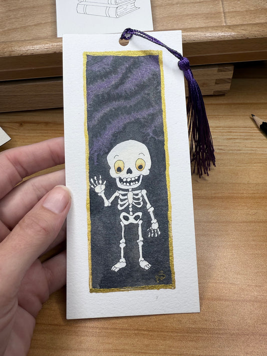 Waving Skeleton Bookmark